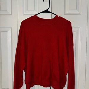 Mango Red Crew Neck Sweater Soft Knit Classic